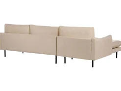 Hjørnesofa 4 personers VINTERBRO Velour Beige Højrevendt