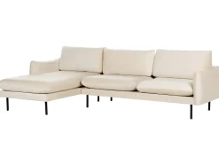 Hjørnesofa 4 personers VINTERBRO Velour Lys Beige Højrevendt