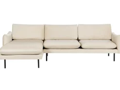 Hjørnesofa 4 personers VINTERBRO Velour Lys Beige Højrevendt