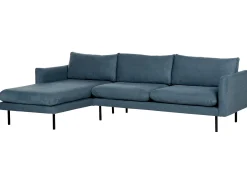 Hjørnesofa 4 personers VINTERBRO Chenille Blå Højrevendt