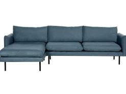 Hjørnesofa 4 personers VINTERBRO Chenille Blå Højrevendt
