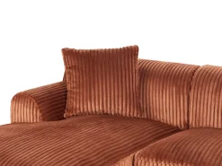 Hjørnesofa STENUM Fløjl Brun Venstrevendt
