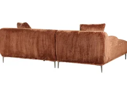 Hjørnesofa STENUM Fløjl Brun Venstrevendt
