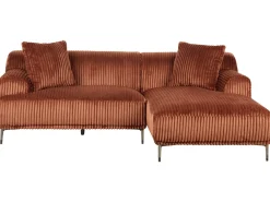 Hjørnesofa STENUM Fløjl Brun Venstrevendt