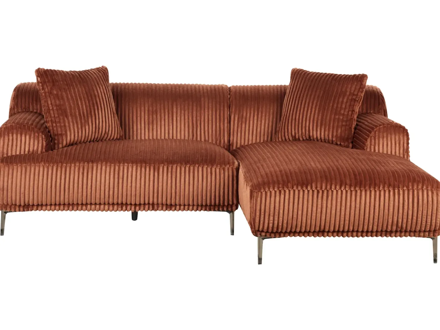 Hjørnesofa STENUM Fløjl Brun Venstrevendt