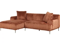 Hjørnesofa STENUM Fløjl Brun Venstrevendt