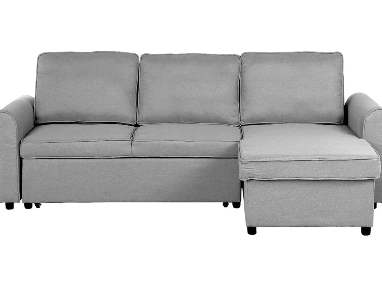 Hjørnesovesofa 3 personers NESNA Lysegrå med opbevaring Venstrevendt