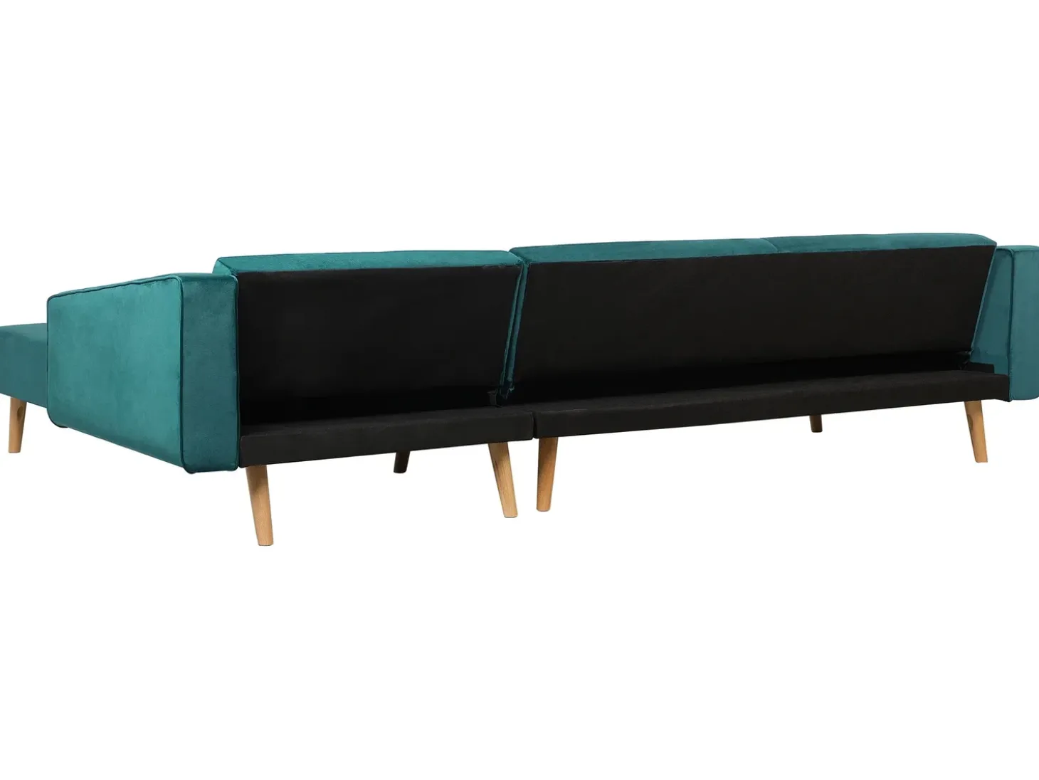 Hjørnesovesofa 4 personers VADSO Velour Smaragdgrøn Venstrevendt