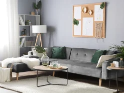 Hjørnesovesofa 4 personers VADSO Velour Grå Højrevendt