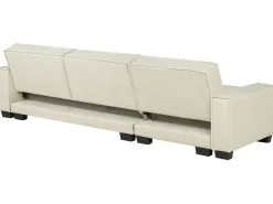 Hjørnesovesofa 3 personers ROMEDAL Beige Højrevendt