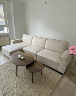 Hjørnesovesofa 3 personers ROMEDAL Beige Venstrevendt