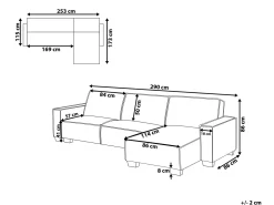 Hjørnesovesofa 3 personers ROMEDAL Beige Venstrevendt