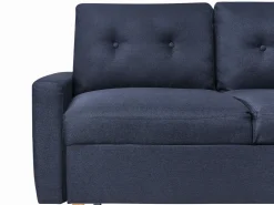Hjørnesovesofa 4 personers FLAKK Navy Blå med opbevaring Venstrevendt