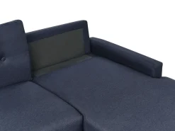 Hjørnesovesofa 4 personers FLAKK Navy Blå med opbevaring Venstrevendt