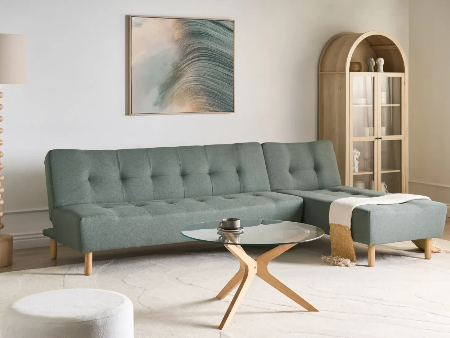 Hjørnesovesofa modul 4 personers ALSTEN Grøn Venstrevendt