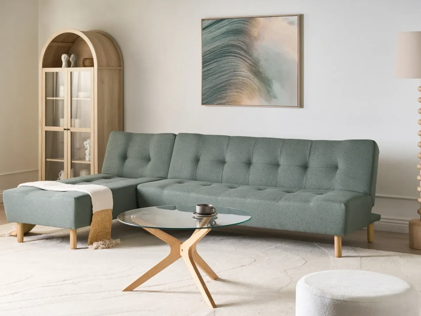 Hjørnesovesofa modul 4 personers ALSTEN Grøn Højrevendt
