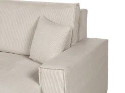 Hjørnesovesofa 3 personers ABACKA Fløjl Beige Højrevendt
