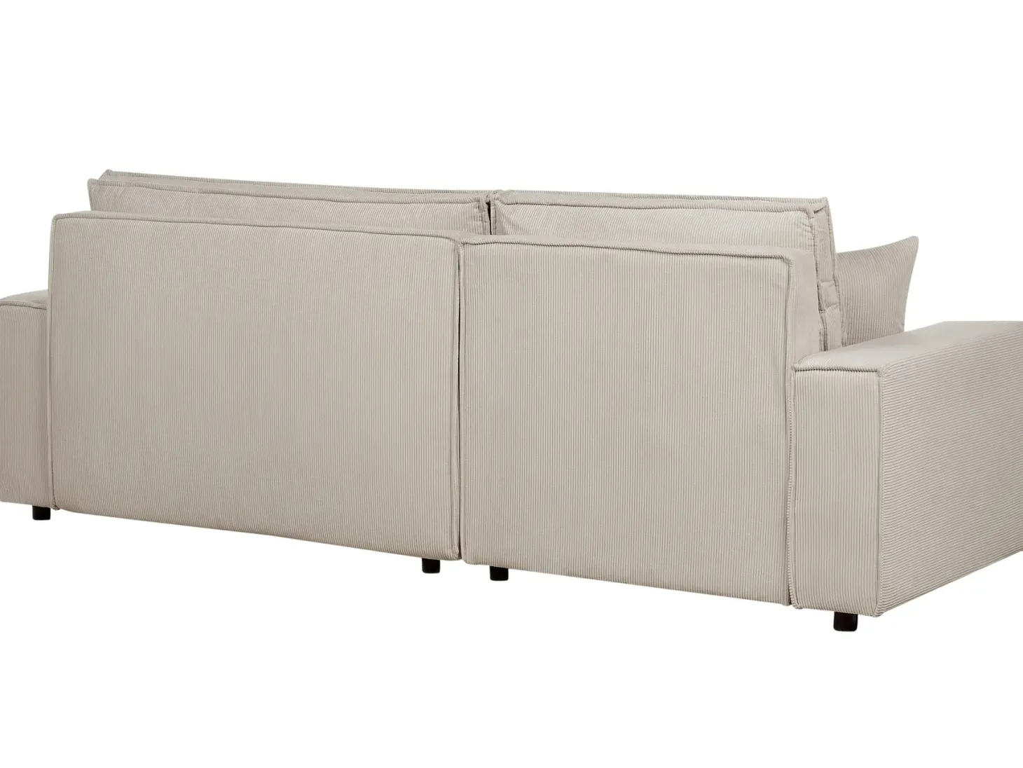 Hjørnesovesofa 3 personers ABACKA Fløjl Beige Højrevendt