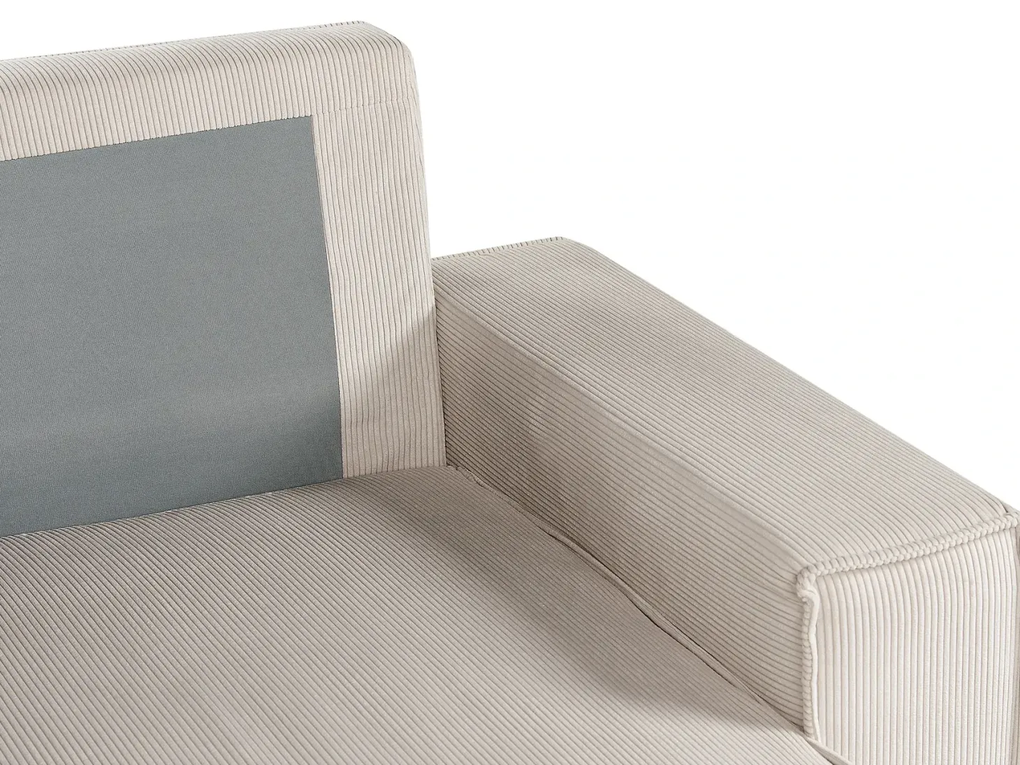 Hjørnesovesofa 3 personers ABACKA Fløjl Beige Venstrevendt