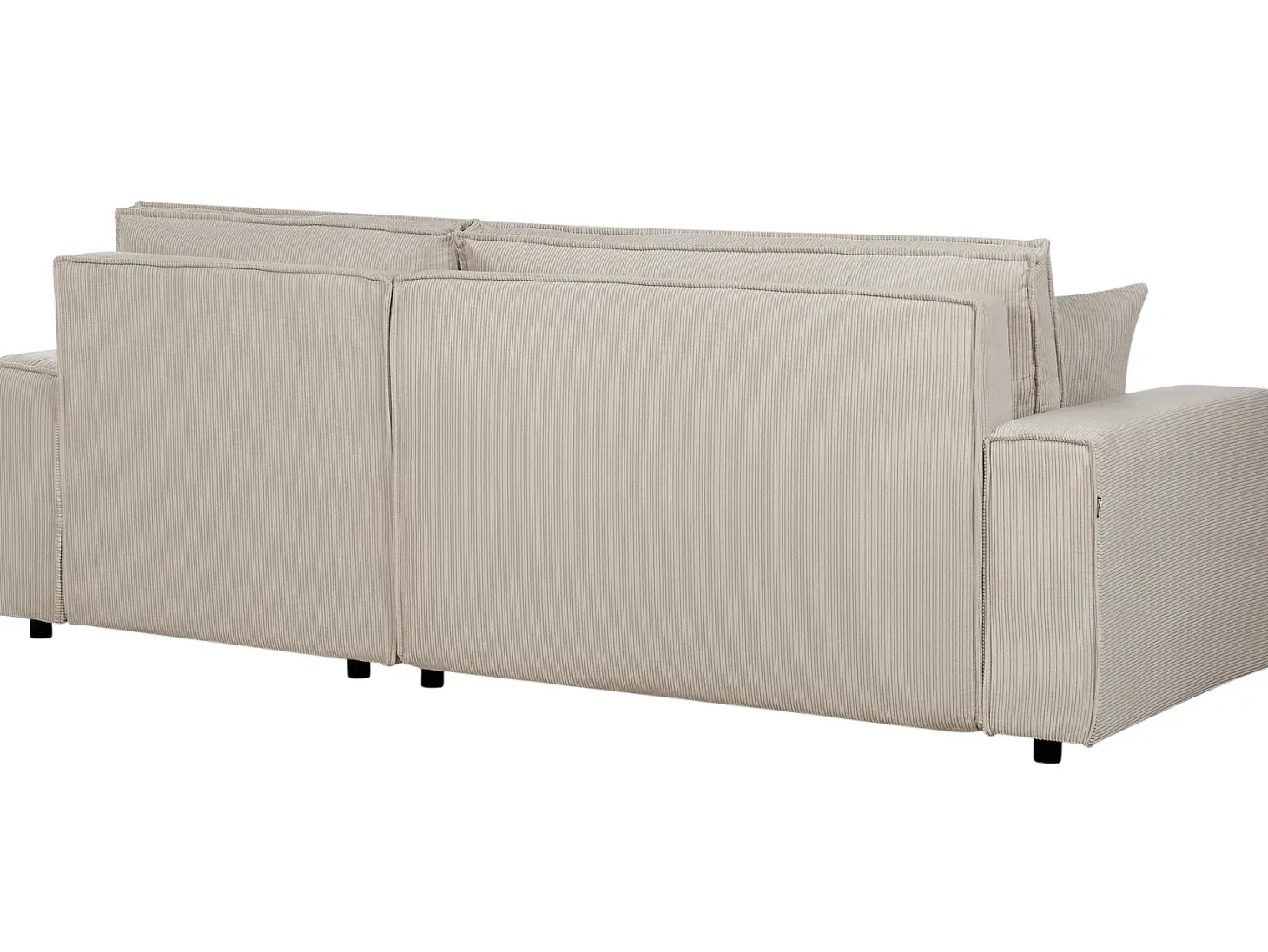 Hjørnesovesofa 3 personers ABACKA Fløjl Beige Venstrevendt