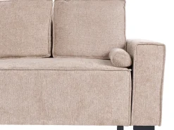 Hjørnesovesofa 3 personers EDANE Beige med opbevaring Højrevendt