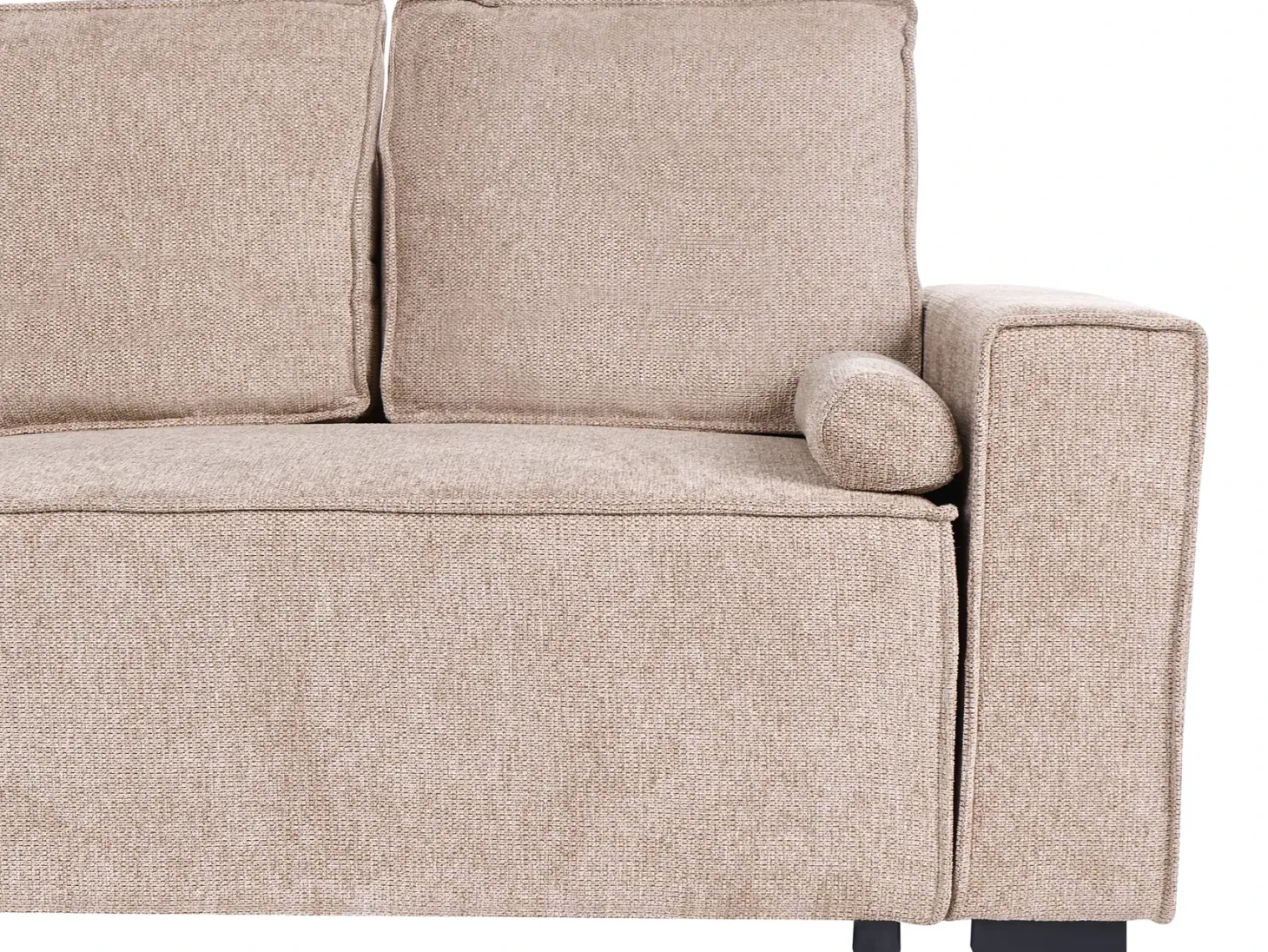 Hjørnesovesofa 3 personers EDANE Beige med opbevaring Højrevendt