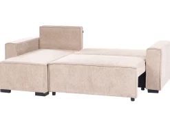 Hjørnesovesofa 3 personers EDANE Beige med opbevaring Højrevendt