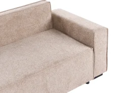 Hjørnesovesofa 3 personers EDANE Beige med opbevaring Højrevendt