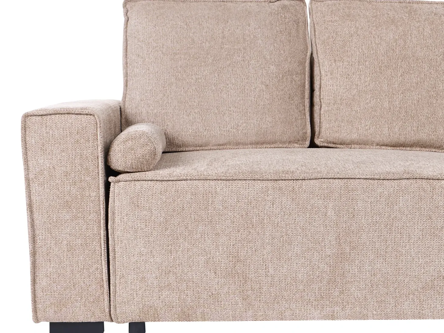 Hjørnesovesofa 3 personers EDANE Beige med opbevaring Venstrevendt