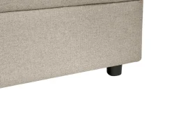 Hjørnesovesofa 3 personers HRISEY Kunstlinned Beige med opbevaring Højrevendt