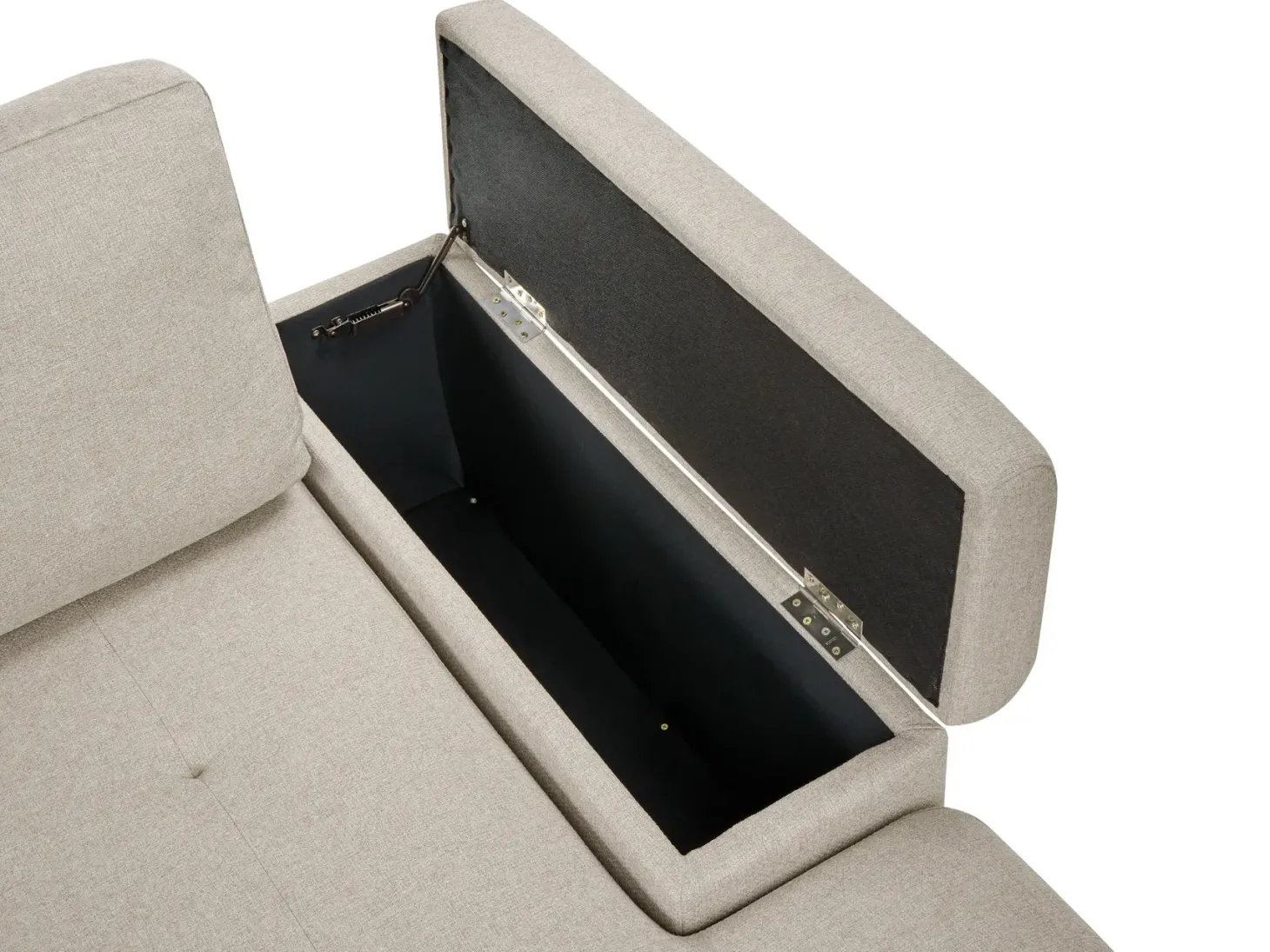Hjørnesovesofa 3 personers HRISEY Kunstlinned Beige Venstrevendt