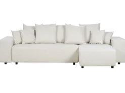 Hjørnesovesofa 3 personers LUSPA Lys Beige med opbevaring Venstrevendt