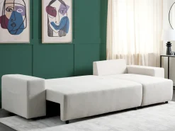 Hjørnesovesofa 3 personers LUSPA Lys Beige med opbevaring Venstrevendt