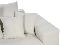 Hjørnesovesofa 3 personers LUSPA Lys Beige med opbevaring Venstrevendt