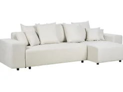 Hjørnesovesofa 3 personers LUSPA Lys Beige med opbevaring Venstrevendt