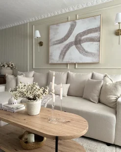 Hjørnesovesofa 3 personers LUSPA Lys Beige med opbevaring Højrevendt
