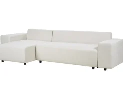 Hjørnesovesofa 3 personers LUSPA Lys Beige med opbevaring Højrevendt