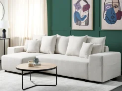 Hjørnesovesofa 3 personers LUSPA Lys Beige med opbevaring Højrevendt