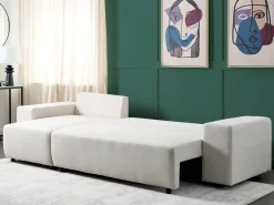 Hjørnesovesofa 3 personers LUSPA Lys Beige med opbevaring Højrevendt