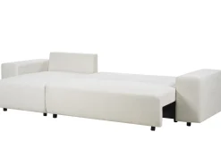 Hjørnesovesofa 3 personers LUSPA Lys Beige med opbevaring Højrevendt