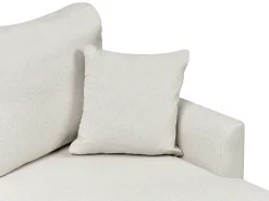 Hjørnesovesofa 3 personers NASSJO Kunstlinned Lys Beige Venstrevendt
