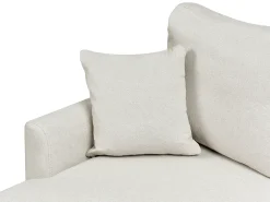 Hjørnesovesofa 3 personers NASSJO Kunstlinned Lys Beige Højrevendt