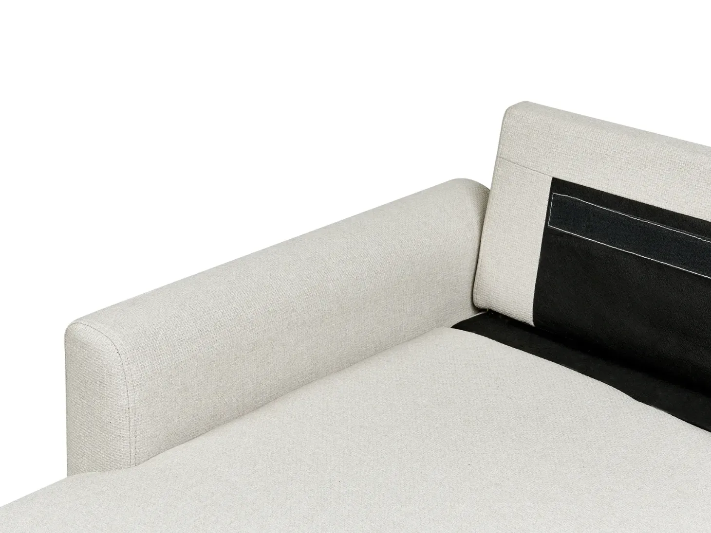 Hjørnesovesofa 3 personers NASSJO Kunstlinned Lys Beige Højrevendt