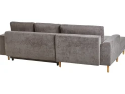 Hjørnesovesofa 3 personers NUBORG Chenille Brungrå Højrevendt