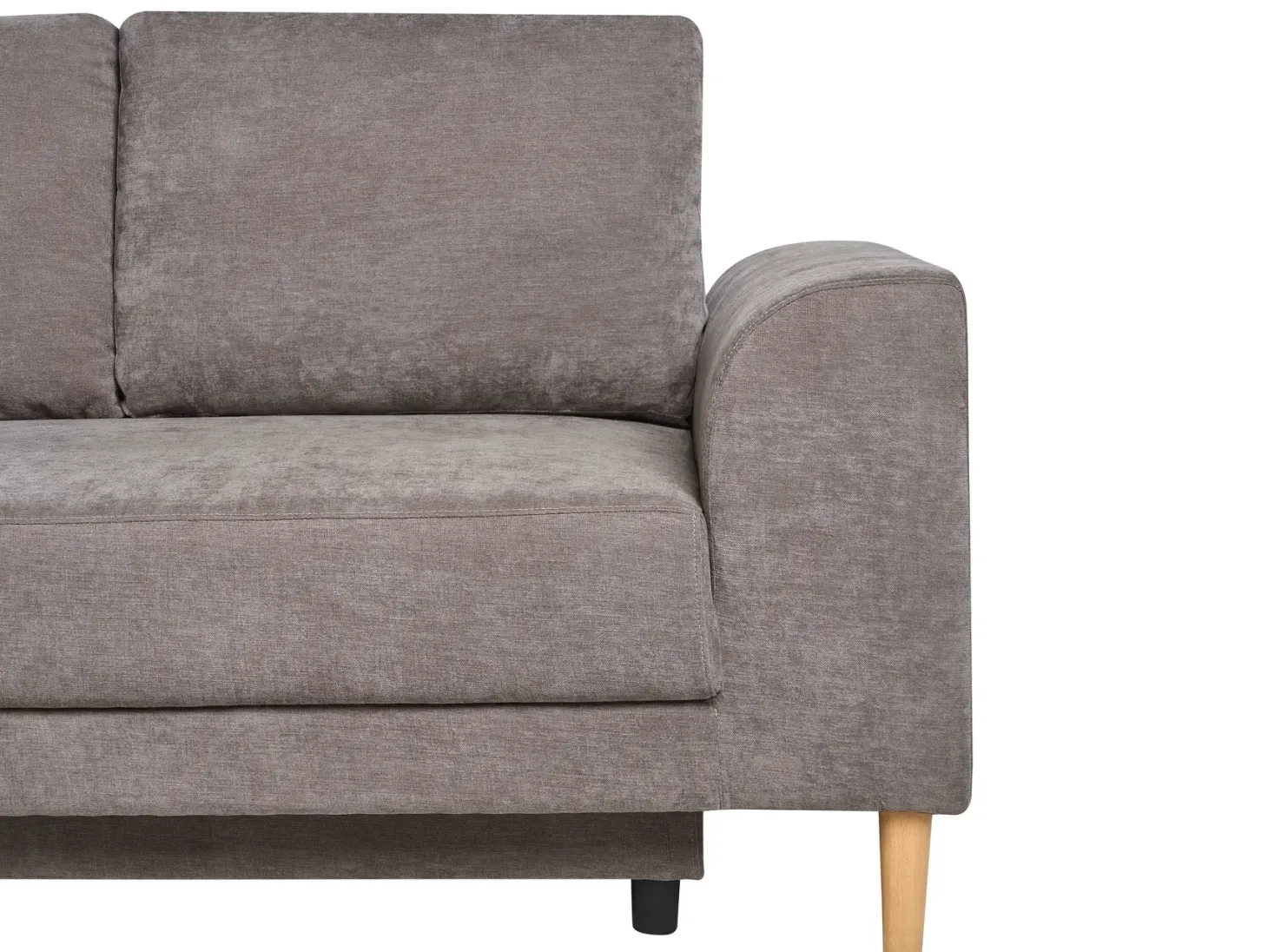 Hjørnesovesofa 3 personers NUBORG Chenille Brungrå Højrevendt