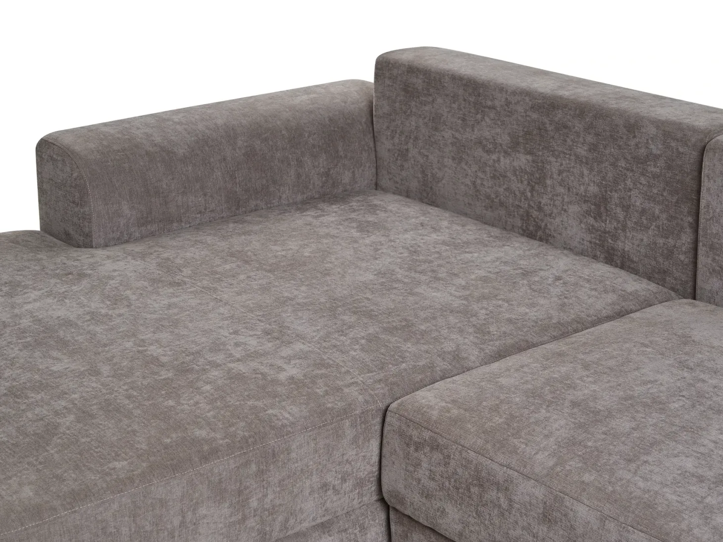 Hjørnesovesofa 3 personers NUBORG Chenille Brungrå Højrevendt
