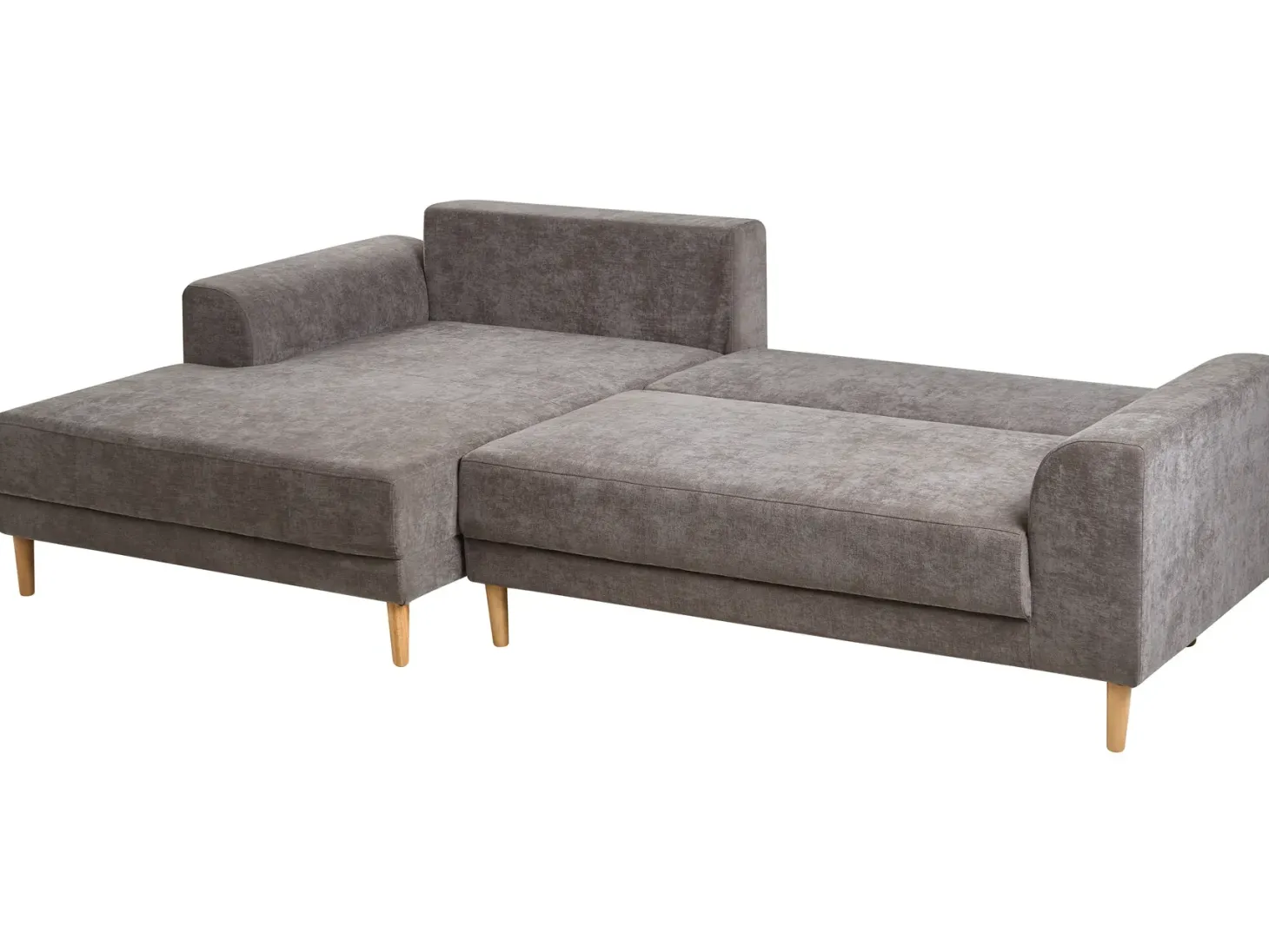 Hjørnesovesofa 3 personers NUBORG Chenille Brungrå Højrevendt