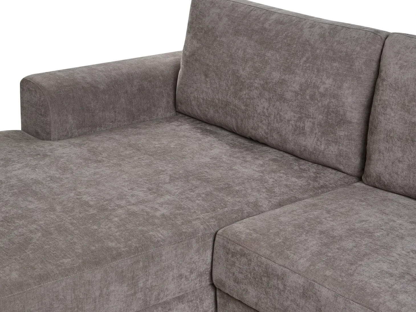 Hjørnesovesofa 3 personers NUBORG Chenille Brungrå Højrevendt