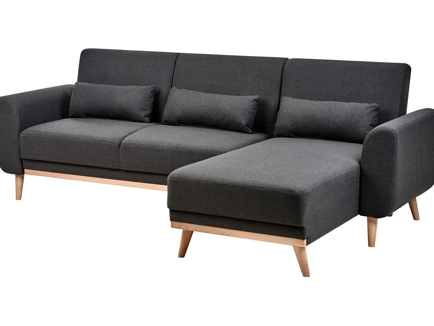 Hjørnesovesofa 3 personers OLLSTA Sort Venstrevendt