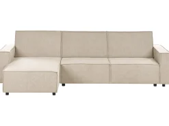 Hjørnesovesofa 3 personers ROMEDAL II Beige Højrevendt